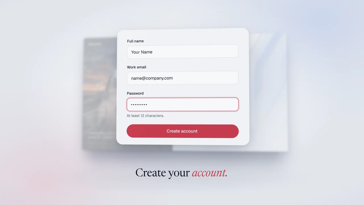 Create your account.