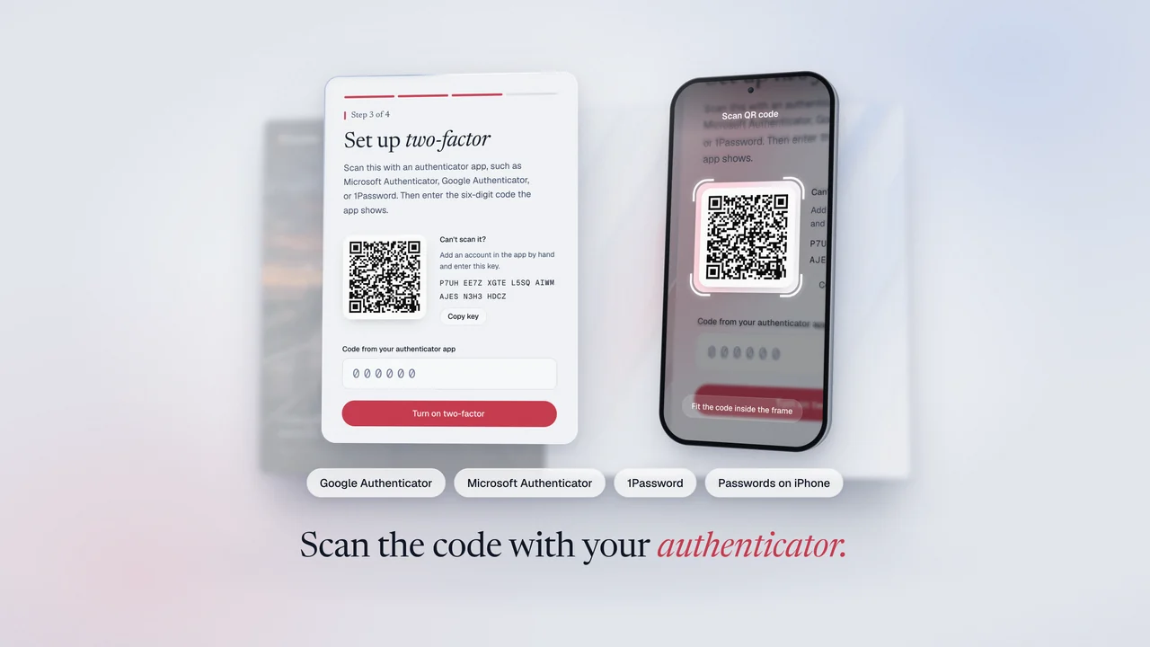 Scan the code with your authenticator.